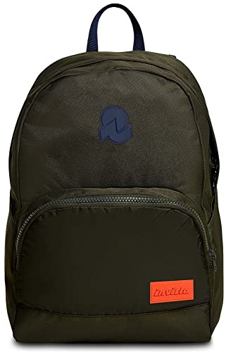 Invicta Zaino Ufficio Orik, Icon, Verde militare, Zaino Mono Scomparto Con Tasca Porta PC Fino a 13 e Tasca Porta Borraccia, Scuola Superiore, Università, Lavoro e Tempo libero, Unisex