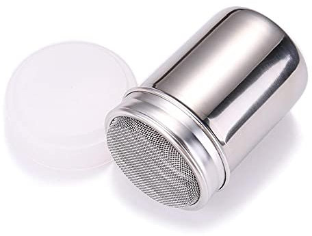 Stainless Steel Multi-Purpose Powder Shaker Sugar Salt Cocoa Flour Powder Shaker for Home, Restaurants, Cafes, Kitchen, Baking, BBQ & Desserts