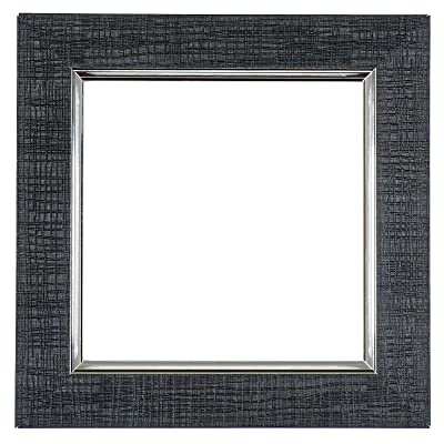 ElekTek Decorative Switch Surround Frame Cover Finger Plate Classic Edged Dark Grey Linen Silver