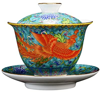 UPKOCH Keramik Gaiwan Teetasse Mit Deckel Und Sieb Japanische Teeschale Set Mit Untertasse Für Grünen Tee Blumentee Und Schwarzer Tee Hitzebeständig Für Zuhause Und Teezeremonie