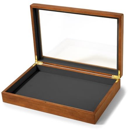 Oirlv Massivholz Schmuckkästchen mit Glasdeckel Großer Vintage Schmuck Organizer,