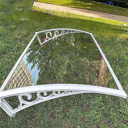 Vordach für Haustür Transparent Pultbogenvordach Vordach Überdachung Fenster Markisen Polycarbonat Pultvordach Regenschutz Türdach für Türdach und Fenster (60x130cm/24x51in)