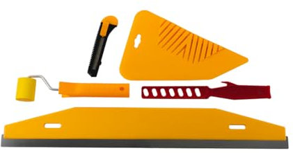 HARDY WORKING TOOLS 5in1 Tapezierset - Tapezierwerkzeug Tapezierbedarf - Tapetenwerkzeug - Tapetenglättungs-Werkzeug-Set - Trimmwerkzeug - Komplettes Tapetenset, Schneidwerkzeug