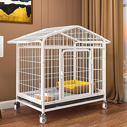 PRUJOY Haustierkäfig für kleine und mittelgroße Hunde, Vierkantrohr-Hundekäfig für zu Hause, Dickes und langlebiges Haustier-Hundehaus (70 * 51 * 79cm)