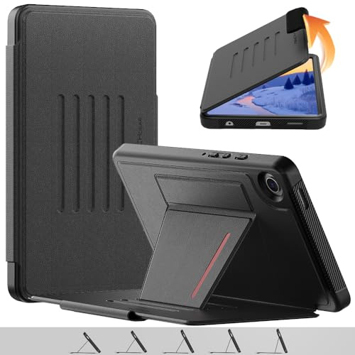 TECHGEAR Enduro Case For Samsung Galaxy Tab A9 8.7 (SM-X110 / SM-X115) Tough & Rugged Strong Magnetic & Flip Case [Auto Sleep/Wake] Drop Proof Cover with [Multi-Angle Stand] & Card Slot, Black