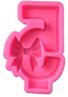 Zahlenformen, Schleife, Backen, Silikon, handgefertigt, Epoxidharz, Kuchen, Schokolade, Brot, Dekorationen, Schleife, Zahlen, Silikon-Backformen, DIY-Epoxidharz-Formen