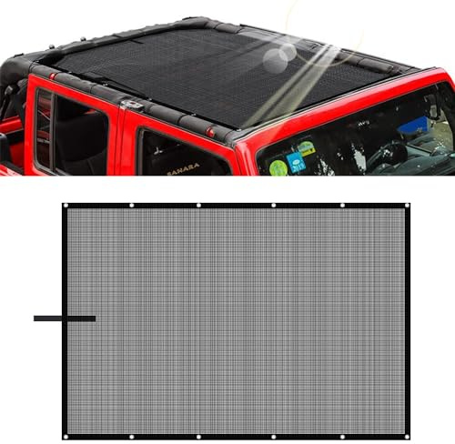 Mesh Shade Bikini Top for Jeep Wrangler TJ 1997-2006, UV Protection Sunshade Cover, Front & Rear Passenger Coverage, Breathable