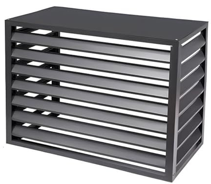 Copri Motore Condizionatore Esterno Alluminio Supporto per Fiori da Giardino, Recinzioni per Schermi Privacy, per Coprire I Rifiuti O I Condizionatori D'ari (Color : Gray, Size : 47.2 * 27.5 * 59IN)