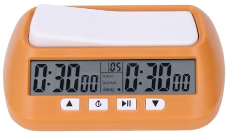 Digitale Schachuhr, Tragbarer Schach-Timer mit Turnier-, Verzögerungs-, Countdown-, Alarm- und Bonuszeitfunktion, Professionelle Timing-Schachzeit für Brettspiele und