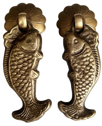 DARANCA Chinesische Türklopfer, Türklopfer for die Haustür, chinesische Türklopfer, antiker Löwen-Türklopfer, chinesischer Stil, Schubladengriffe aus Messing, Schmuckkästchen, Kleiderschrank