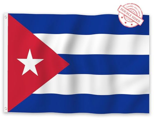Aoihrraan Cuba Bandiera 150x250cm Nazionale Cubana A Doppia Faccia Per Le Celebrazioni All'Aperto Casa Giardino Portico Bandiere Decor Del Partito Con 7 Robusti Occhielli Precisione Macchina Cucita