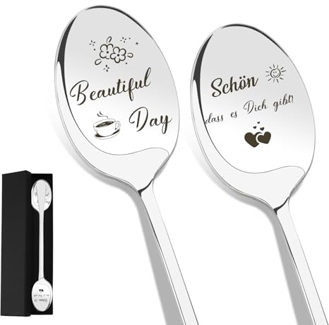 Freundschaft Geschenke Schöne Dankeschön Geschenke für Frauen Weihnachten für Beste Freundin 2er Kaffeelöffel Schön Dass Es Dich Gibt Geschenk für Kaffeeliebhaber Weihnachtsgeschenke