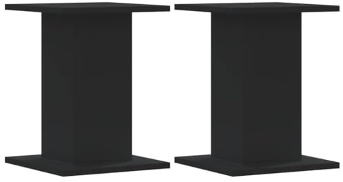 vidaXL Pflanzenständer 2 STK., Blumenständer Hohle Konstruktion, Dekosäule Podest für Pflanzen Dekoartikel, Blumenhocker Blumensäule, Schwarz Holzwerkstoff