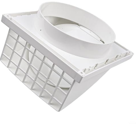 Grille d'aération murale avec clapet anti-retour, sortie étanche pour hotte aspirante (150)