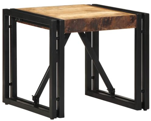vidaXL Couchtisch 40x40x35 cm Raues Massivholz Mango, Beistelltisch, Wohnzimmertisch, Kaffeetisch, Sofatisch, Akzenttisch, Teetisch, Telefontisch