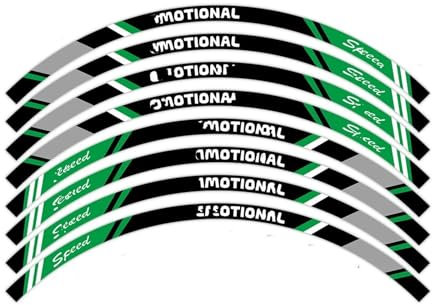 Rueda Moto Pegatinas Reflectantes Para Rueda Motocicleta, Cinta Adhesiva Decorativa Para Llanta Para K&awasaki 12 14 17 Calcomanía Calcomanía(Green)