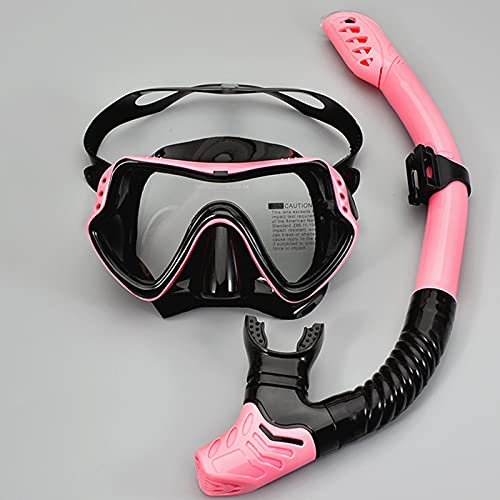YJYJY Schnorchelset, Dry Top-Schnorchelmaske, Anti-Beschlag- und Anti-Leck-Schwimm-Tauchmaske, schlagfestes Panorama-Hartglas für Männer, Frauen, Jugendliche und Junioren