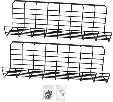 HOMSFOU 2pcs Heavy Duty Iron Material Desk Wire Organiser Easy to Use under Desk Cable Holder for Home