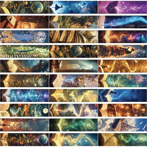 30 Blatt/Set kreative Papier Lesezeichen, Fantasy Leseseitenmarkierung, ästhetische Lesezeichen für Schüler, Lehrer