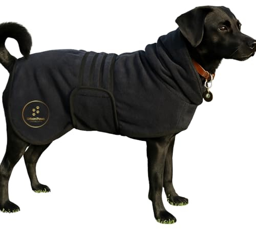 Urban Paws Collective Luxuriöser Hunde-Trockenmantel, Trockenmantel, ultra-saugfähiger Mikrofaser-Hundebademantel, schnell trocknend, bedeckt die Ohren, ganzjähriges Spa, weiches Handtuch für Hunde