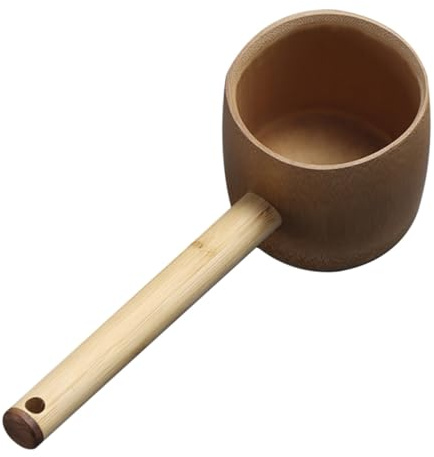 GALPADA Mestolo in Bamboo per Uso Design Ergonomico e Multifunzionale per Cucina e Giardino Resistente e Facile da Usare Mestolino d Portatile e Ristorante