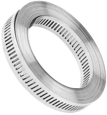 304 Stainless Steel Hose Clamp DIY Cut-to-Fit 30M/50M/100M Metal Strap Large Adjustable Worm Gear for Screw Clamps Duct Pipe(50m)