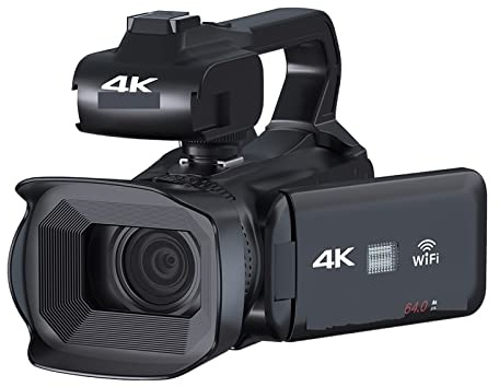Appareil Photo numérique, Caméscope Vintage 4K 60FPS Complet for la Diffusion en Direct Vlog 18X 64MP caméra vidéo AF enregistreur numérique écran Rotatif(with 16G SD Card,Only Camcorder)