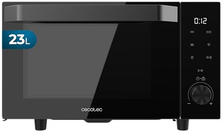 Cecotec Proclean 6040 Flatbed Door brickfri mikrovågsugn. 800 W, 23 L, hopfällbar dörr, 10 effektnivåer, 8 program, platt design, 60 min timer, mer utrymme och enkel rengöring