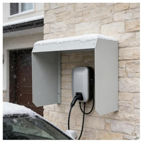 Väderbeständigt Laddningsskydd För Elbilar, Utomhushölje I Galvaniserat Stål För Laddningsstation För Elfordon, Kraftigt Regntätt Kontaktskydd 45x40x25cm