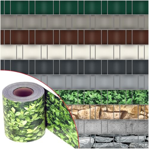 Noor - Lámina de protección Visual con Forma de Libro (19 cm x 35 m, 630 gr/m, para Valla de hormigón, Valla Doble, Madera de boj)