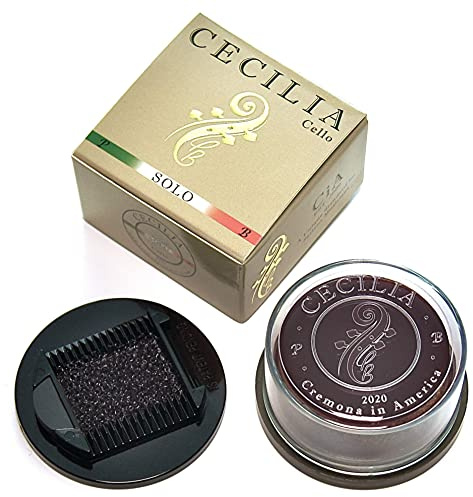 CECILIA SOLO Kolophonium für Cello, speziell formuliertes Cello-Kolophonium für Cellobögen mit mitgeliefertem Kolophoniumspreizer (Full Cake)