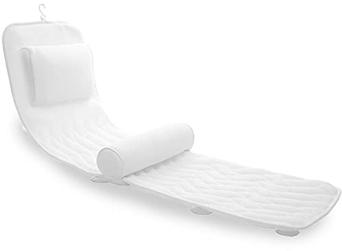 AEROiVi Full Body Bath Pillow with Lumbar Pillow Bathtub Cushion with 14 Suction Cups 3D Air Mesh Fit Any Tub Luxury Bathroom Accessories