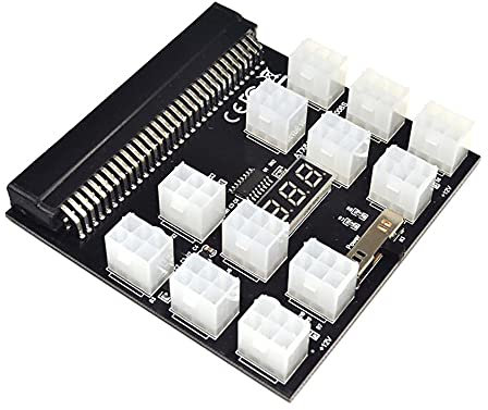 /G 12 Stück 6-polige PCI-e-Grafikkabel GPU-Stromkabel 50 cm Für Grafikkarten Mining Server-Adapterplatine - Schwarz