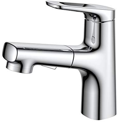 Wasserhahn Bad, Einhandmischer Waschtischarmaturen Mit Brause Ausziehbar 2 Strahlarten, Schwarz Messing Waschtischarmatur Kaltes Und Heißes Wasser Vorhanden, Geeignet Für Badezimmer Und Waschbecken