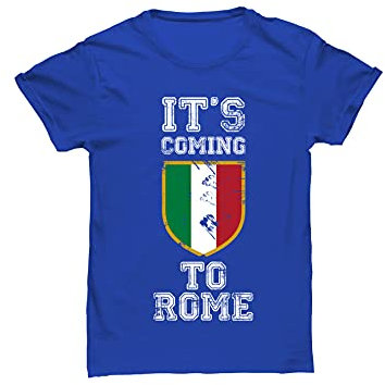 Bulabadoo Maglietta Italia Campione d'Europa - It's Coming To Rome -Tshirt Italia 2021 - Forza Italia - Tshirt Calcio Uomo - Maglietta Nazionale Italiana - Idea Regalo Uomo