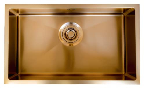 Essebagno Luisa Spüle 1 großes Becken allein 76x45 aus Edelstahl Kupfer gebürstet