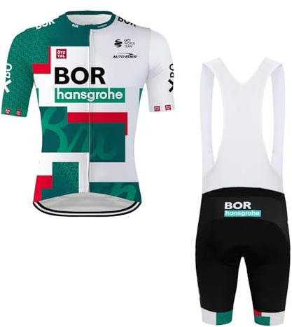 SGCIKER 2023 Herren Pro Team Radtrikot Set, Kurzarm Fahrrad bekleidung Lätzchen Kurzsets Gel Paddad