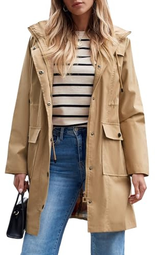SaphiRose PONCHO Regenjacke Damen Windbreaker Wasserdicht Kapuze Übergangsjacke mit Atmungsaktiv Futter für Frühling Sommer und Herbst