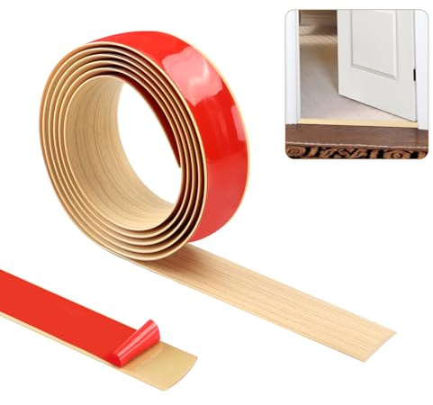 2m×5cm Threshold Strip,Carpet Door Trim Stripstrips, Floor Transition Strips, Self Adhesive Floor Door Divider Strip, Flat Laminate Profile Flooring Edge Trim Strip(Oak Grain)