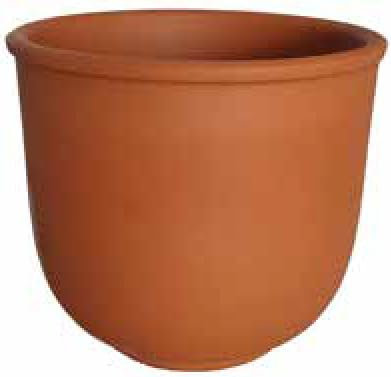 Generico Pot en terre cuite diamètre 25 cm, hauteur 21 cm + dessous de plat en terre cuite - fleur en pot fabriqué en Italie
