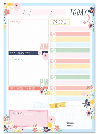 Pukka Pads Bloc de planificador diario, Ditzy Floral, paquete de 6
