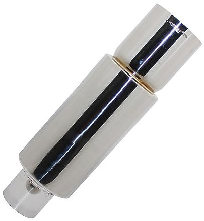 UTONGMU Auspuff Schalldämpfer 51 57 63 Mm Auspuffanlage Ende 76 Mm Edelstahl-Schnittstelle Universal-Auto-Auspuffrohr Schalldämpfer Endrohr(012 Silver 57mm)
