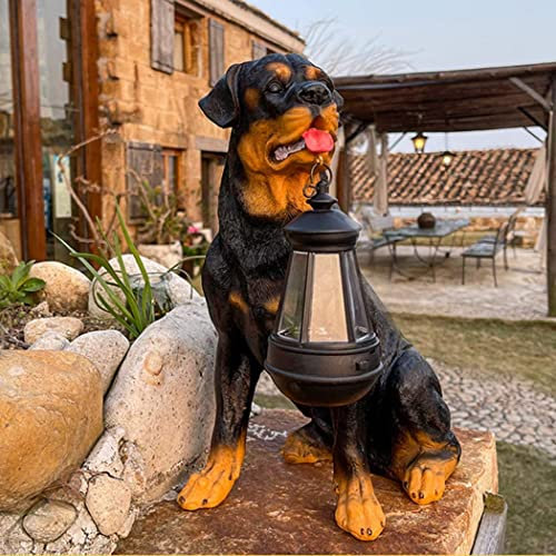 Statues de Chien Statues de Jardin, Décoration Solaire extérieure, Décorations de Jardin extérieures avec lumières solaires, Ornements solaires, Patio, Pelouse, Cour