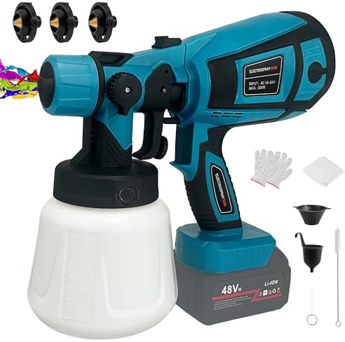 L1NXIXI Cordless Paint Sprayer for Makita 18V Battery, Wireless Spray Gun with 32000 RPM Motor, 3 Nozzles & 3 Spray Patterns, 1000 ml Tank (No Battery) - Ideal for Wall Paint, Furniture, Fences