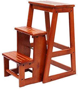 XCHSXYL Scala a gradini, Scala Pieghevole Sgabello Pieghevole a 3 gradini Sgabelli in Legno per Piedi Scala a gradini per Adulti Panca per Scarpe Portatile Porta Fiori, Cucina Interna Bagno