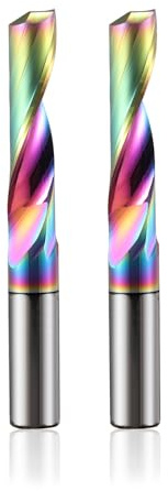 Trvoxviq 2 Stück Alu Fräser 8mm Schaft VHM Fräser Schaftfräser Fräser Aluminium 32mm Schnittlänge Einschneider Fräser mit DLC Beschichtung CNC Fräser Holz für Aluminium Acryl Messing