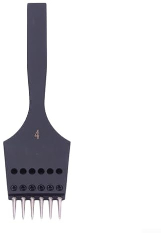 Leder-Locheisen mit abnehmbarer Spitze, mit verstellbarem Durchmesser und Abstand, 4 mm, 6 Zähne