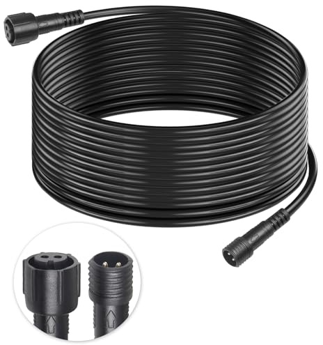 Connettore per cavi impermeabile a 2 pin, 22 AWG, 10 metri, IP68, con teste maschio e femmina, cavo di prolunga rapido per auto, camion, barca, strisce luminose a LED (1 striscia nera)