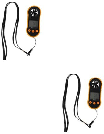 Abaodam 2 Stck. Handheld Anemometer mit LCD Display Präzises Windgeschwindigkeits und Lufttemperaturmessgerät für Outdoor Aktivitäten Tragbar und Zuverlässig für Windmessungen