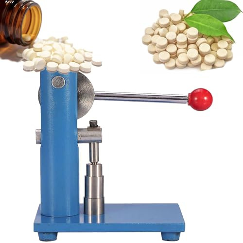 Manual Tablet Press Machine - Single Punch Lever-Type for Powder Tableting, Durable Tool for Homemade Pills